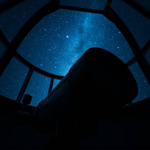Close up view of the telescope inside Sedona Sky Lodge's observatory.