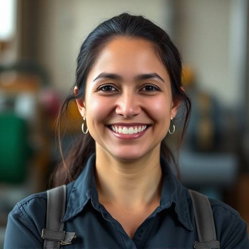 Portrait of Maria Gonzalez, Operations Manager at Celestial Retreats, smiling.