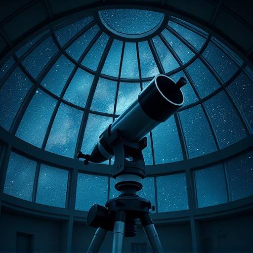 Telescope inside the Stargazer Dome pointed at the cosmos.