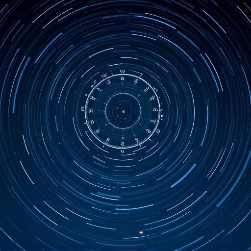 Time-lapse photograph of the night sky showing star trails rotating around Polaris, the North Star.